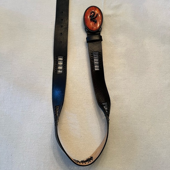 Neiman Marcus Genuine Coral Buckle Belt
